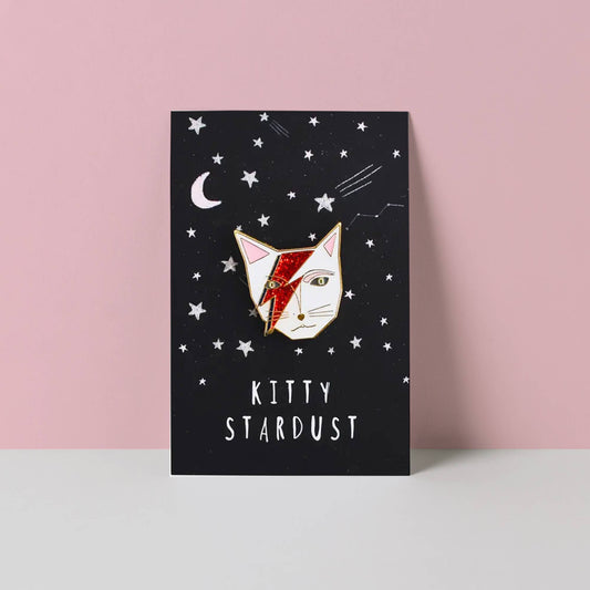 Kitty Stardust Cat Musiker Pin