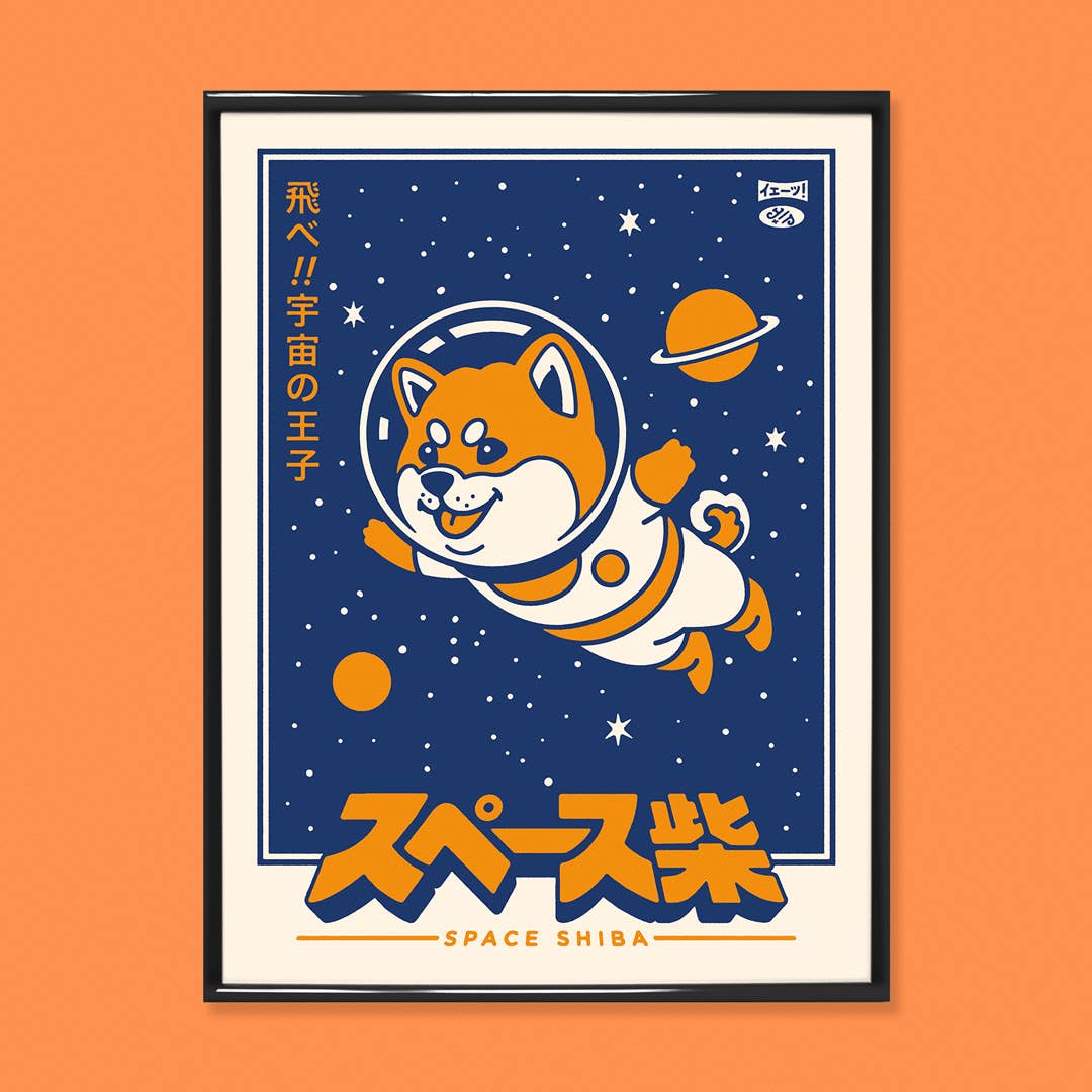 Poster Yeaaah! Studio „Space Shiba“, Format 30x40 cm oder 50x70 cm