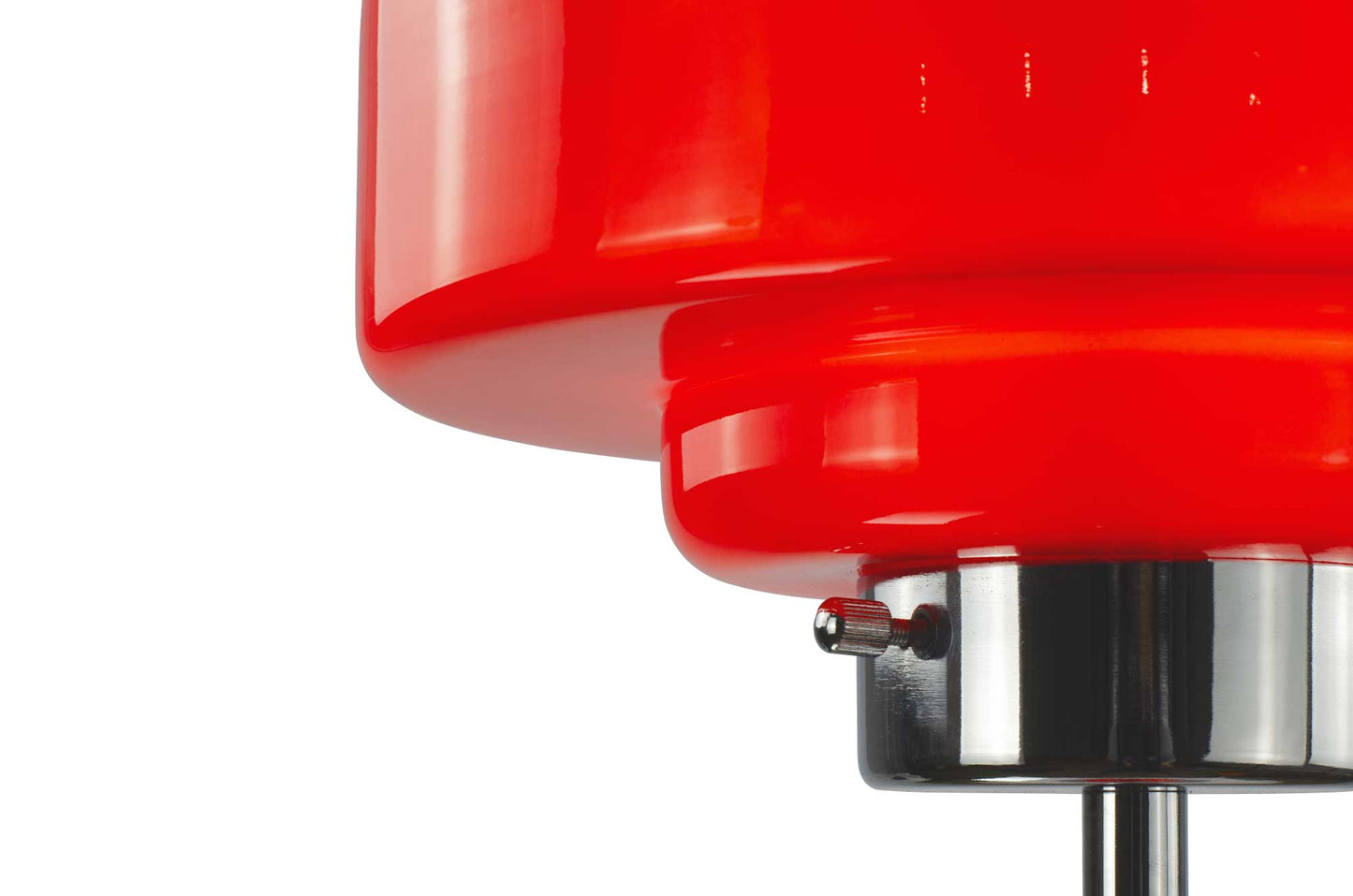 Tischlampe aus farbigem Glas und verchromtem Metall Zéni: Rot