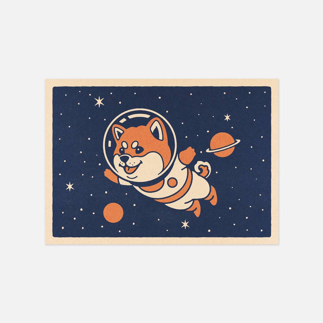 Postkarte Yeaaah! Studio „Space Shiba“, Format A6