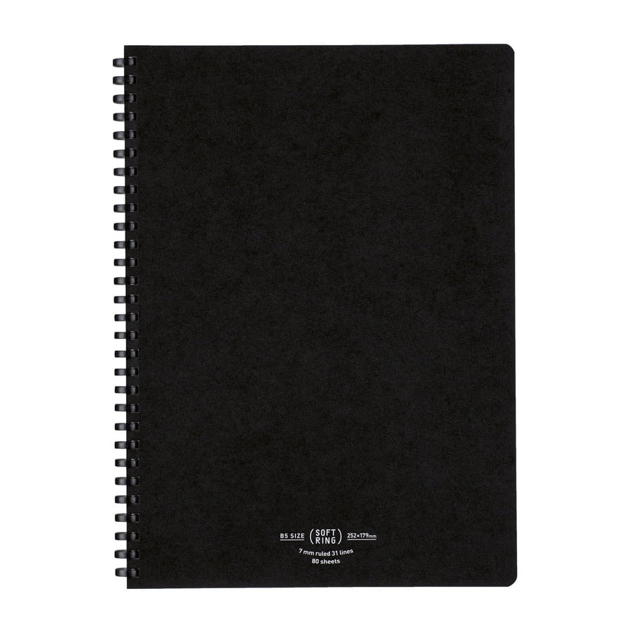 Softring Notebook B5 Schwarz liniert
