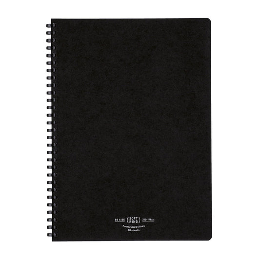 Kokuyo Softring Notebook B5 Schwarz liniert
