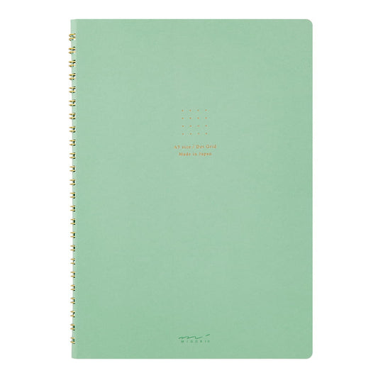 Midori Ring Notebook Color A5 Dot Grid Green