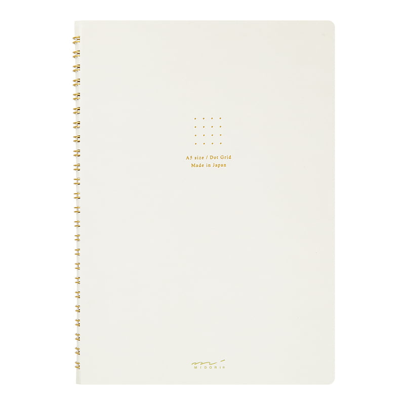 Midori Ring Notebook Color A5 Dot Grid White