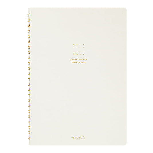 Midori Ring Notebook Color A5 Dot Grid White