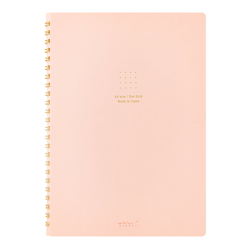 Midori Ring Notebook Color A5 Dot Grid Pink