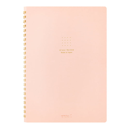 Midori Ring Notebook Color A5 Dot Grid Pink