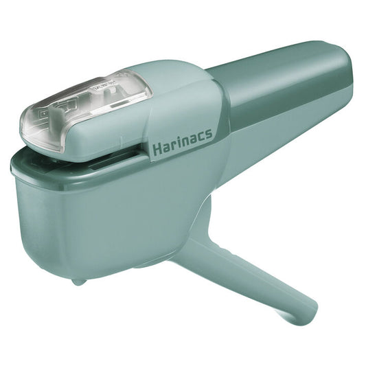 KOKUYO Harinacs Handy Stapleless Stapler, medium, blue-green, Heftgerät ohne Heftklammern