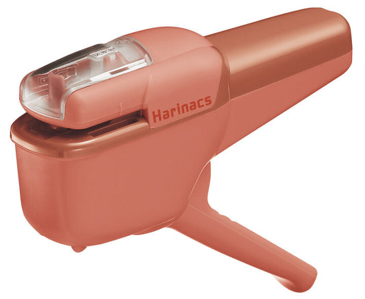 KOKUYO Harinacs Handy Stapleless Stapler, medium, salmon-pink, Heftgerät ohne Heftklammern