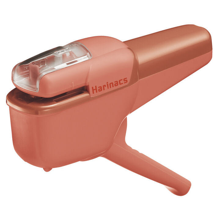 KOKUYO Harinacs Handy Stapleless Stapler, medium, salmon-pink, Heftgerät ohne Heftklammern