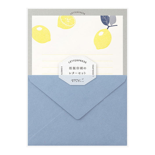 Midori Briefset Buchdruck „Lemon”, A5