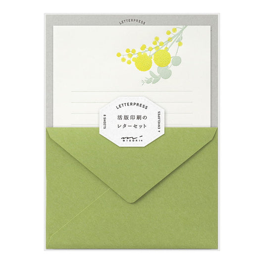 Midori Briefset Buchdruck Rahmen „Gelber Blumenstrauß“, A5