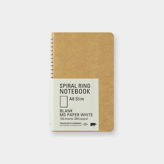 Traveller's Company - SPIRAL RING NOTEBOOK A6 SLIM - MD Paper White