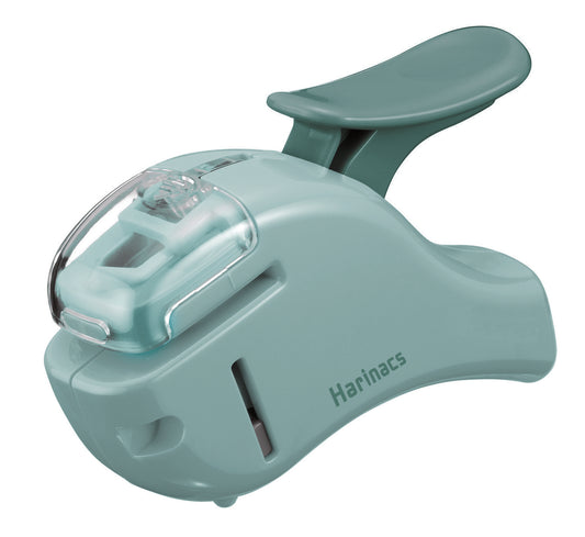 KOKUYO Harinacs Stapleless Stapler, Compact Alpha, blue-green, Heftgerät ohne Heftklammern