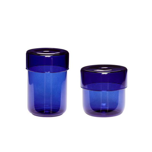 Hübsch© - POP AUFBEWAHRUNGSGLAS (Klein) - Blau (2er Set)