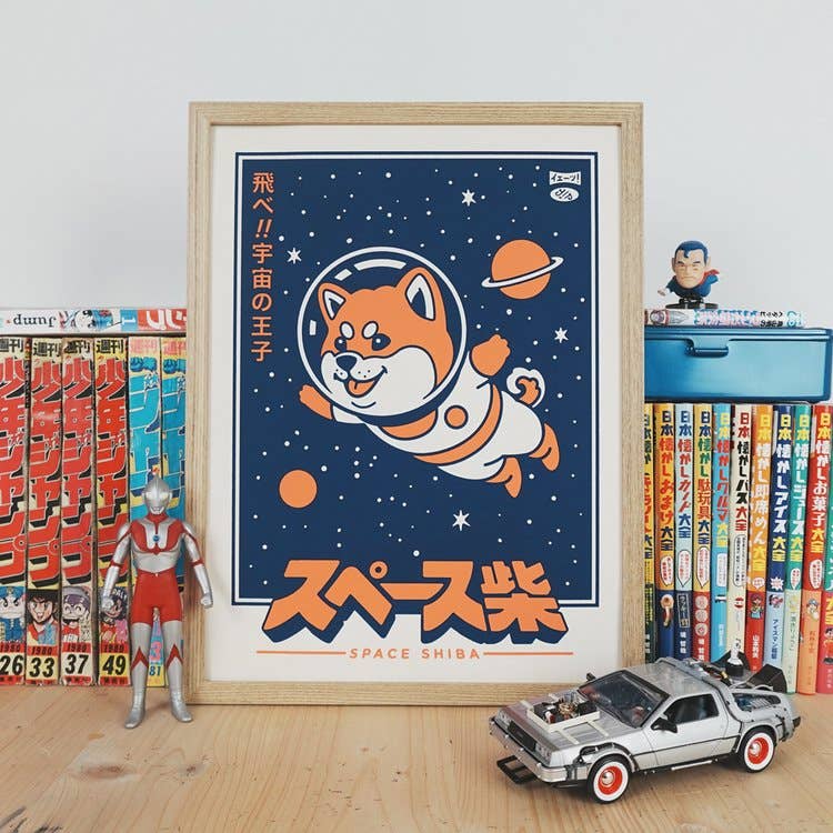 Poster Yeaaah! Studio „Space Shiba“, Format 30x40 cm oder 50x70 cm