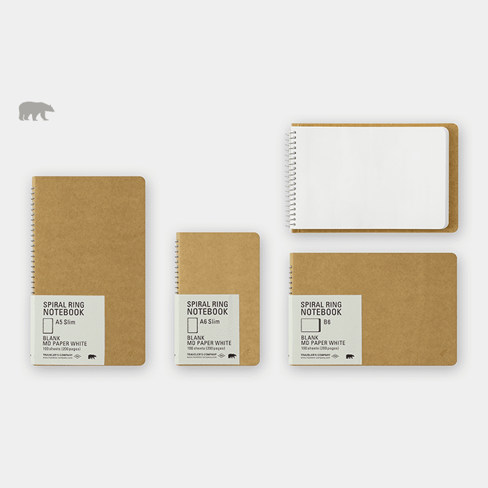 Traveller's Company - SPIRAL RING NOTEBOOK A6 SLIM - MD Paper White