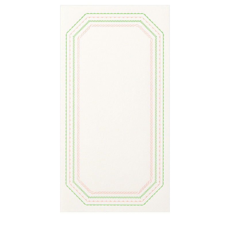 Midori Briefset Buchdruck Rahmen Pink, 85 x 155 mm
