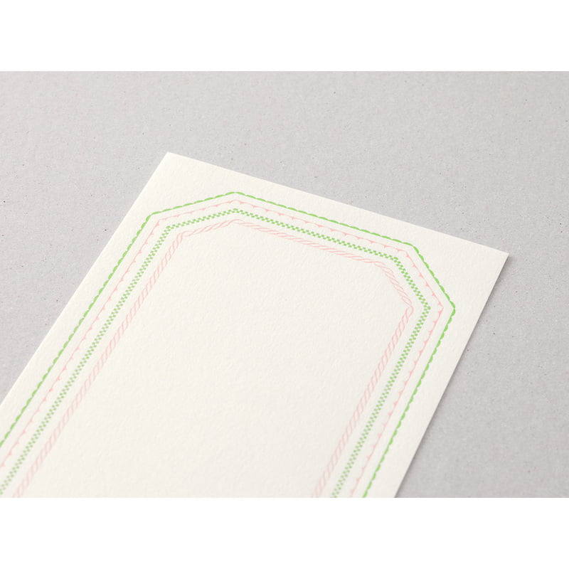 Midori Briefset Buchdruck Rahmen Pink, 85 x 155 mm
