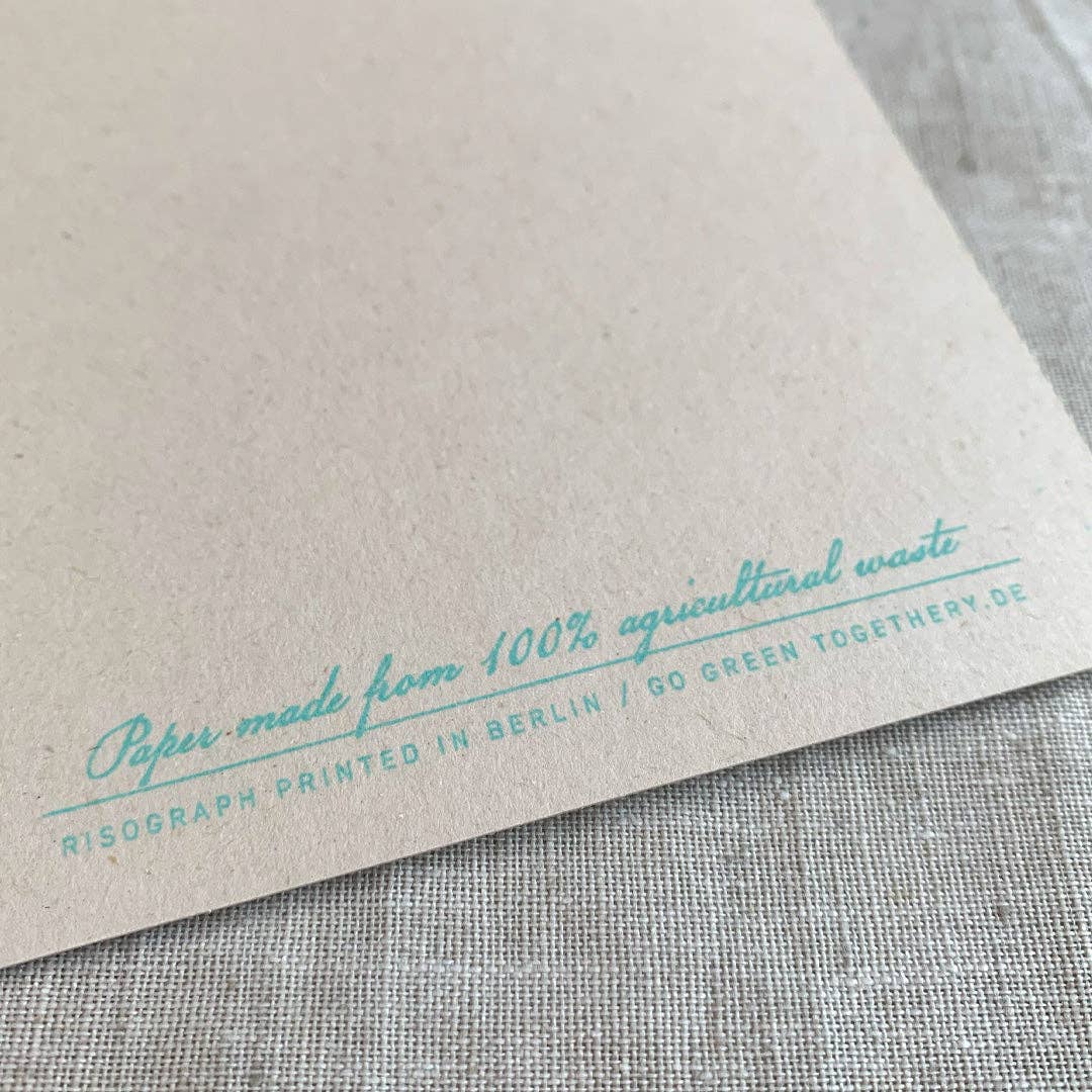 Postkarte Togethery „Nach Regen kommt Sonnenschein", Format A6, Risographie
