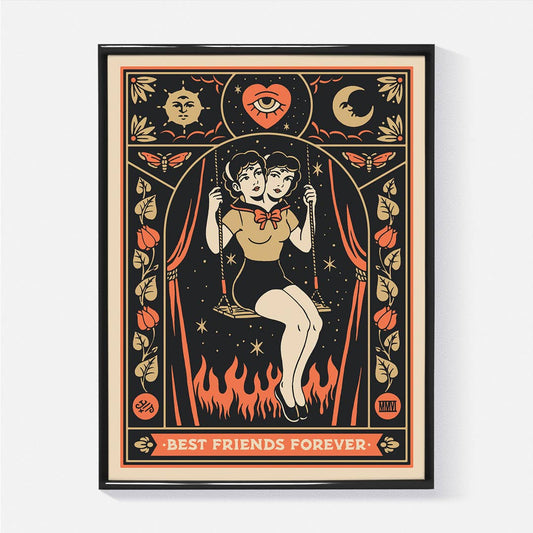 Poster Yeaaah! Studio „BFF“ Schwestern Tagliolini, Format 30x40 cm
