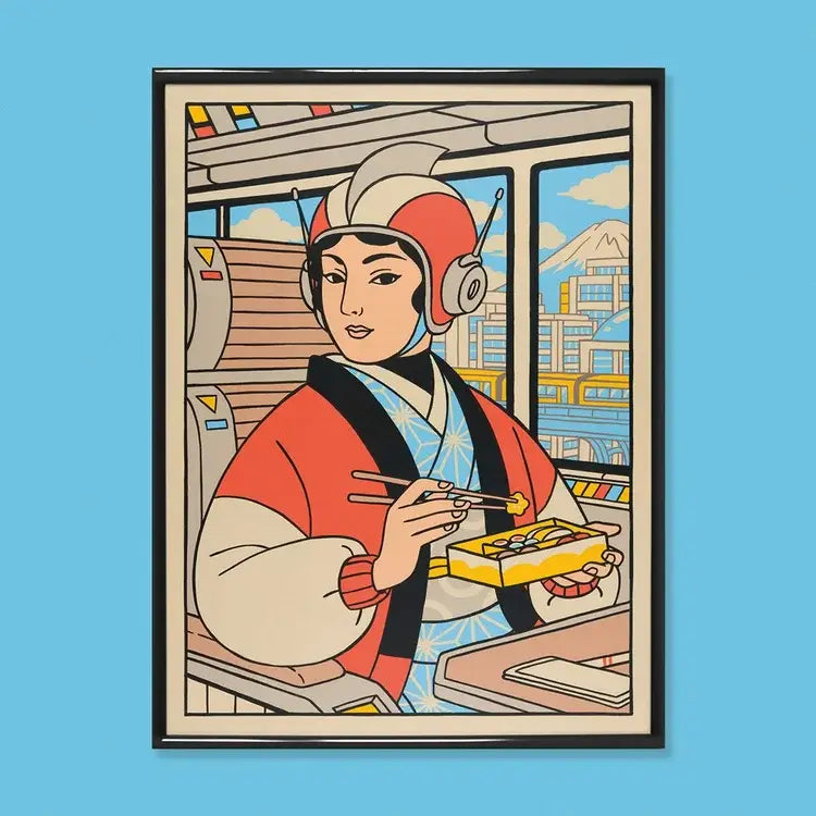 Poster Yeaaah! Studio „Lunch on the train" Format 30x40 cm