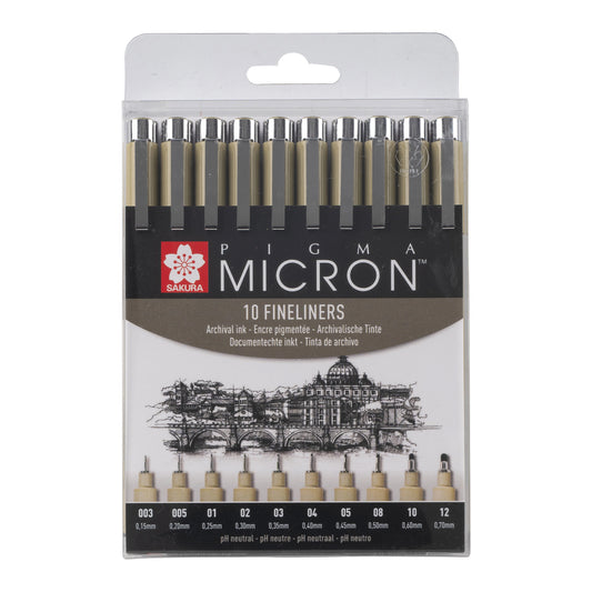 SAKURA Pigma MICRON™ - 10 Fineliners - Black
