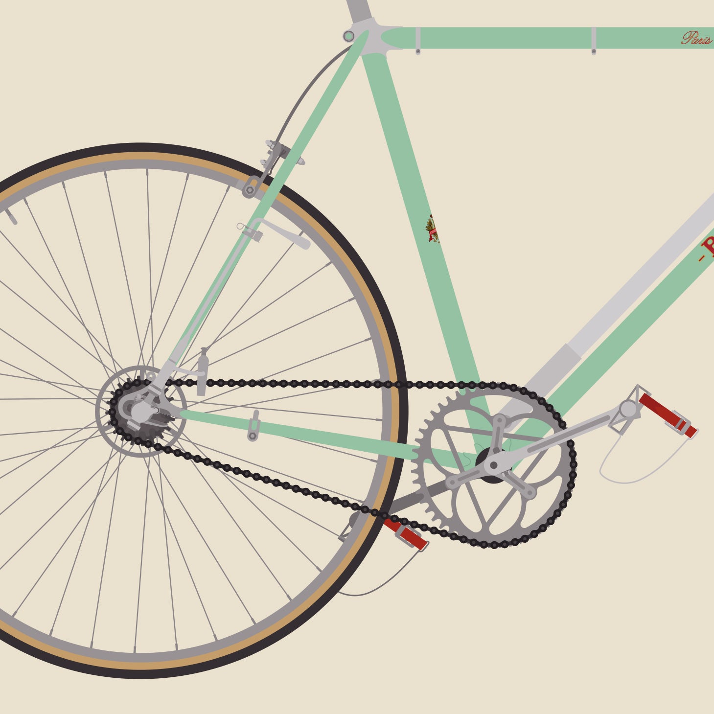 Poster Bianchi Fahrrad (1952) – Vintage Rennrad Kunstdruck – haamit
