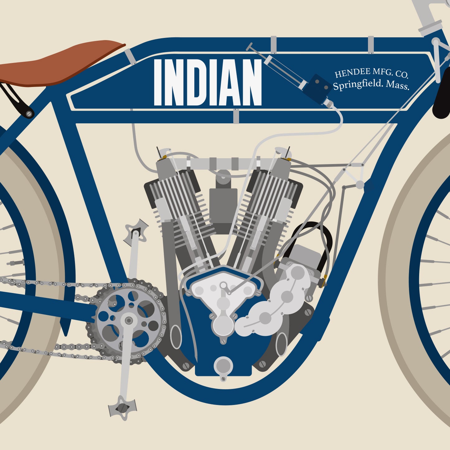 Poster Indian Board Tracker - Springfield/USA, 1909