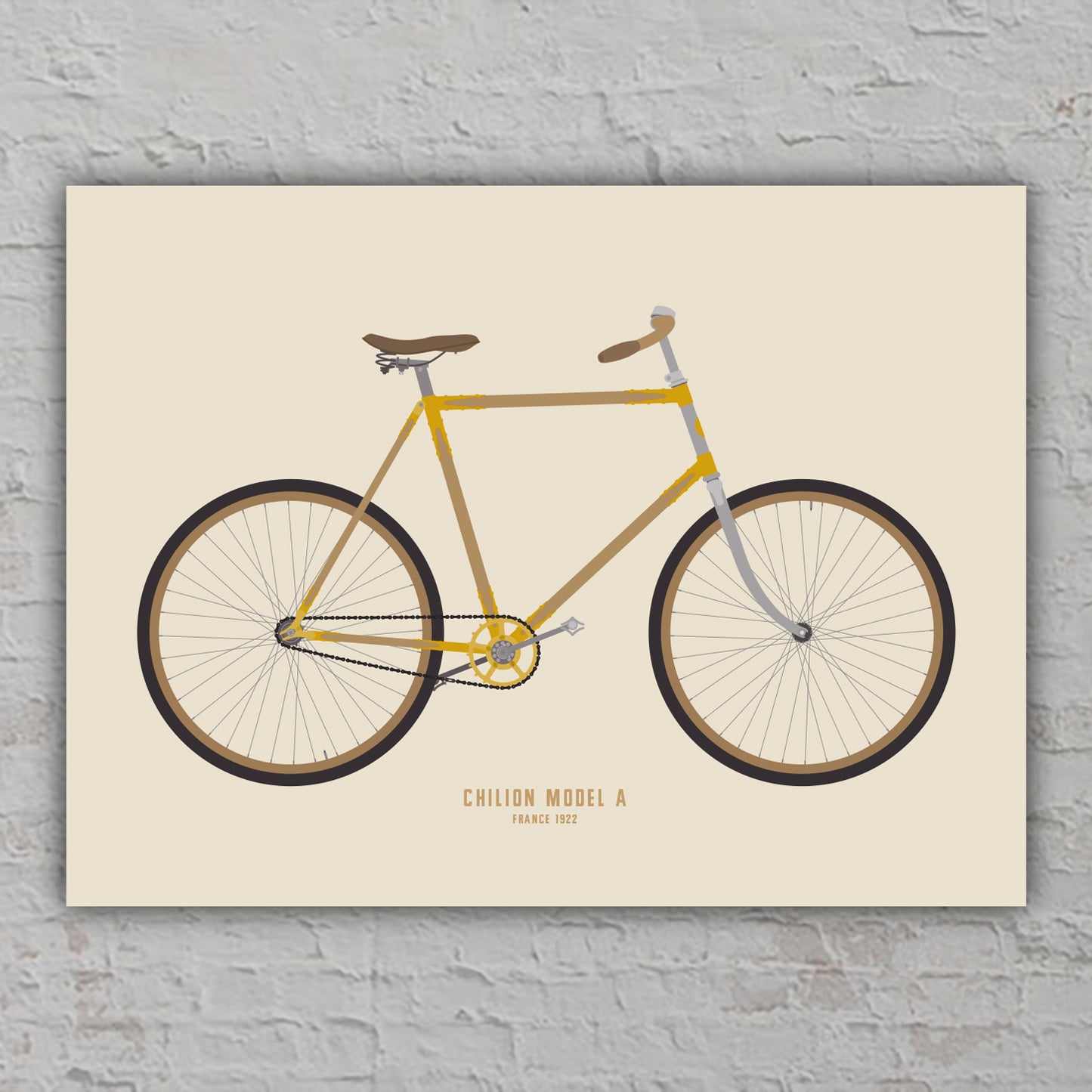 Poster Chiion Model A Fahrrad (1922), historisches Fahrrad