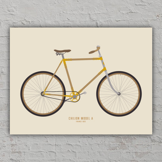 Poster Chiion Model A Fahrrad (1922), historisches Fahrrad