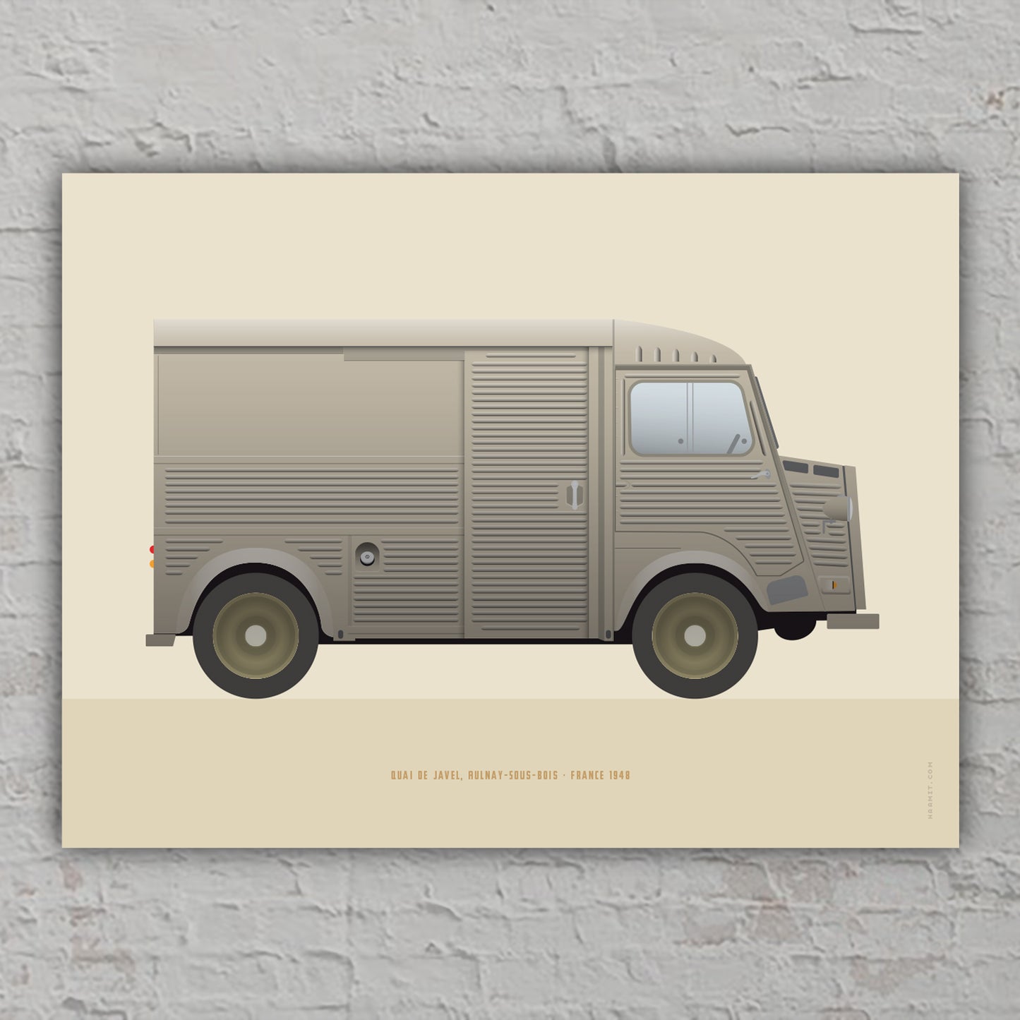 Poster, Citroën Typ H, Kunstdruck „Wellblech-Bus“, Oldtimer