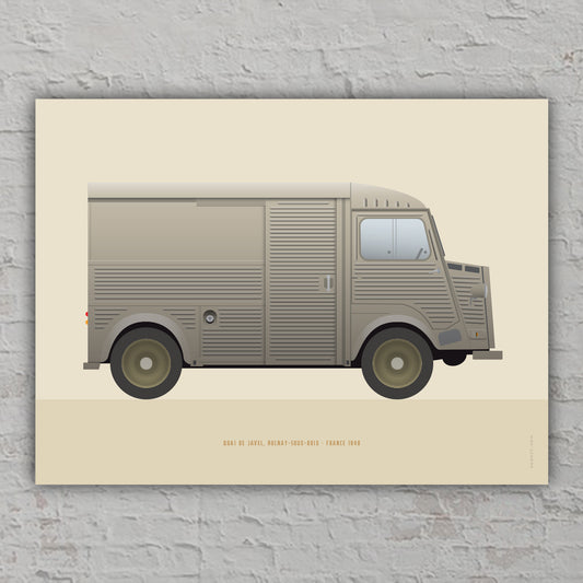 Poster, Citroën Typ H, Kunstdruck „Wellblech-Bus“, Oldtimer