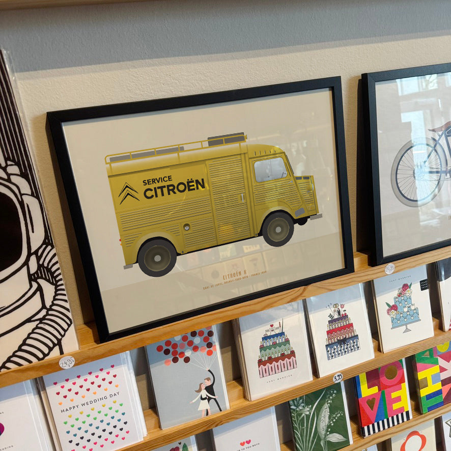 Poster, Citroën Typ H Service, Kunstdruck „Wellblech-Bus“, Oldtimer
