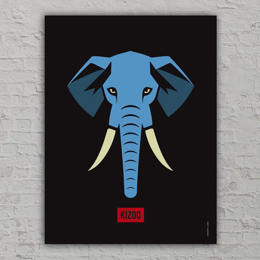 Poster "An Elephant Walks Through the Night", Art Print