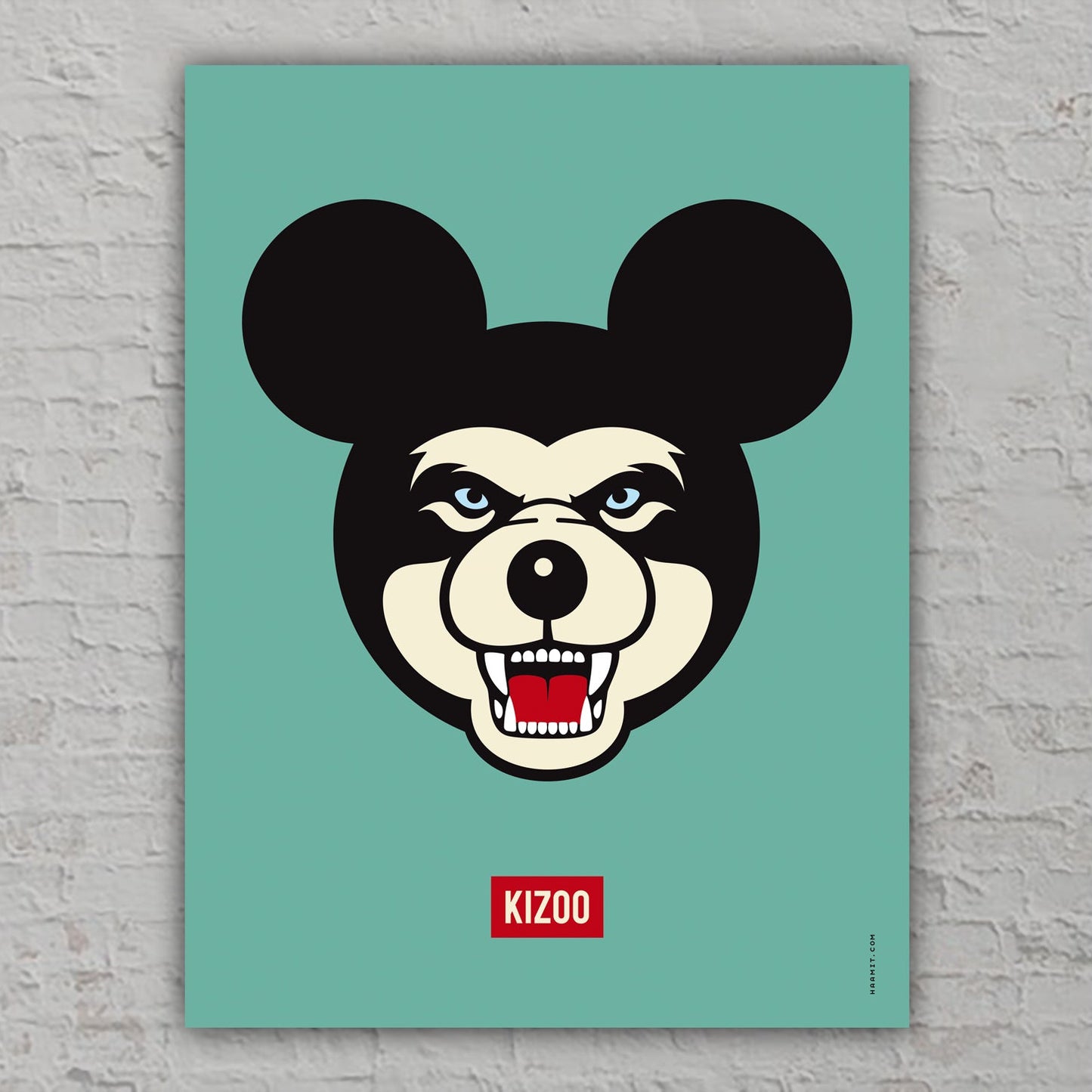 Modernes KI Kunst Poster KIZOO Maus Tierillustration Kunstdruck von Haamit