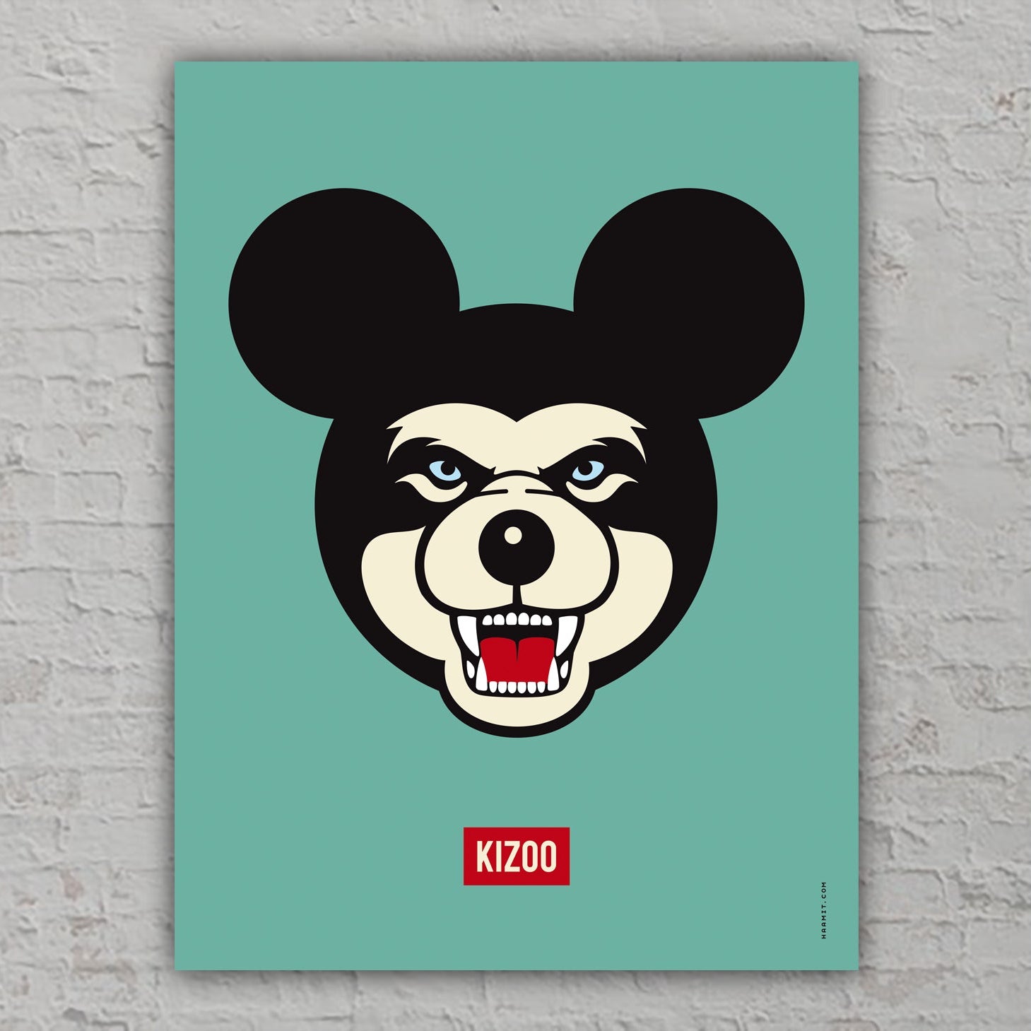 Modernes KI Kunst Poster KIZOO Maus Tierillustration Kunstdruck von Haamit