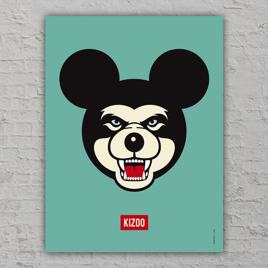 Modernes KI Kunst Poster KIZOO Maus Tierillustration Kunstdruck von Haamit