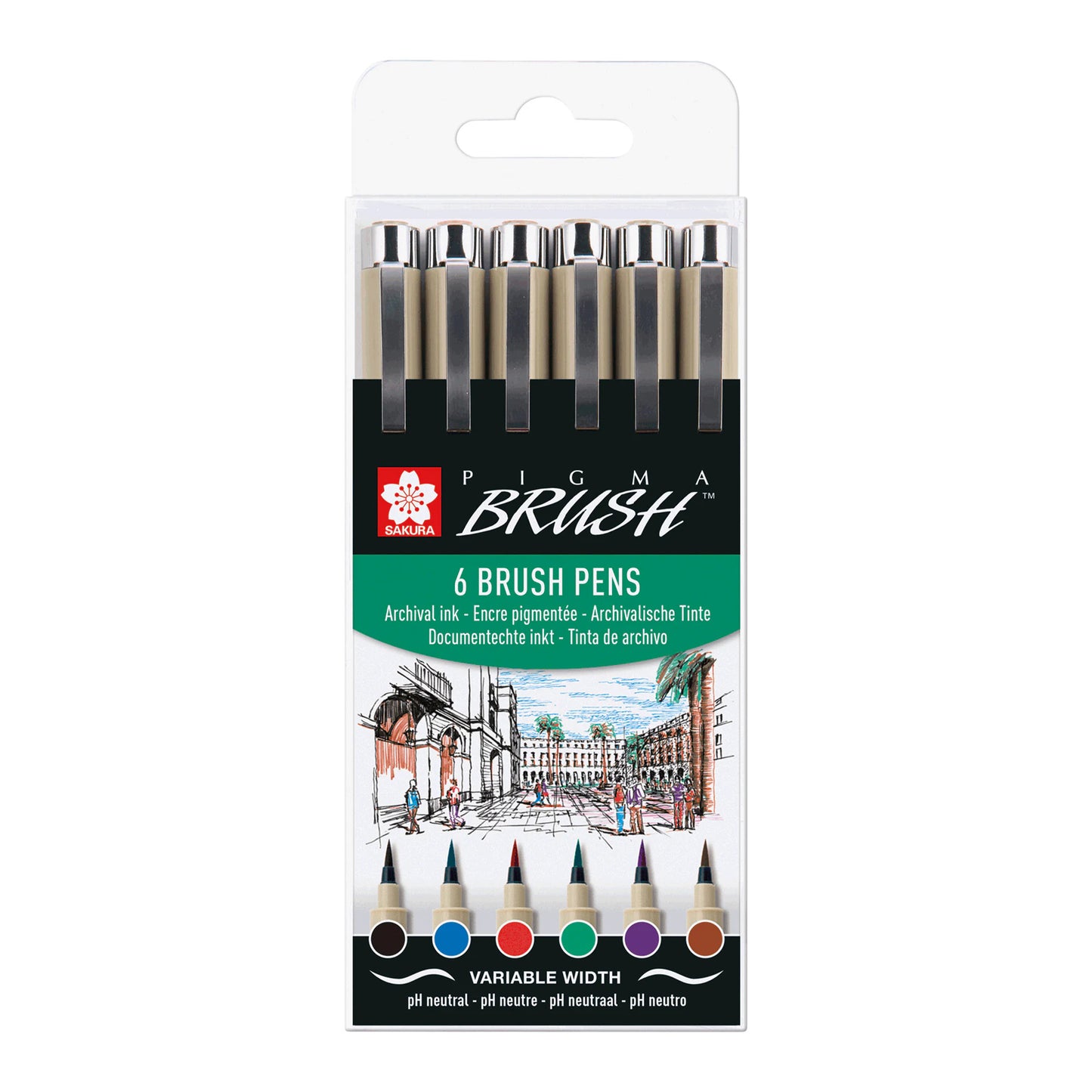 SAKURA Pigma BRUSH™ - 6 Brush Pens