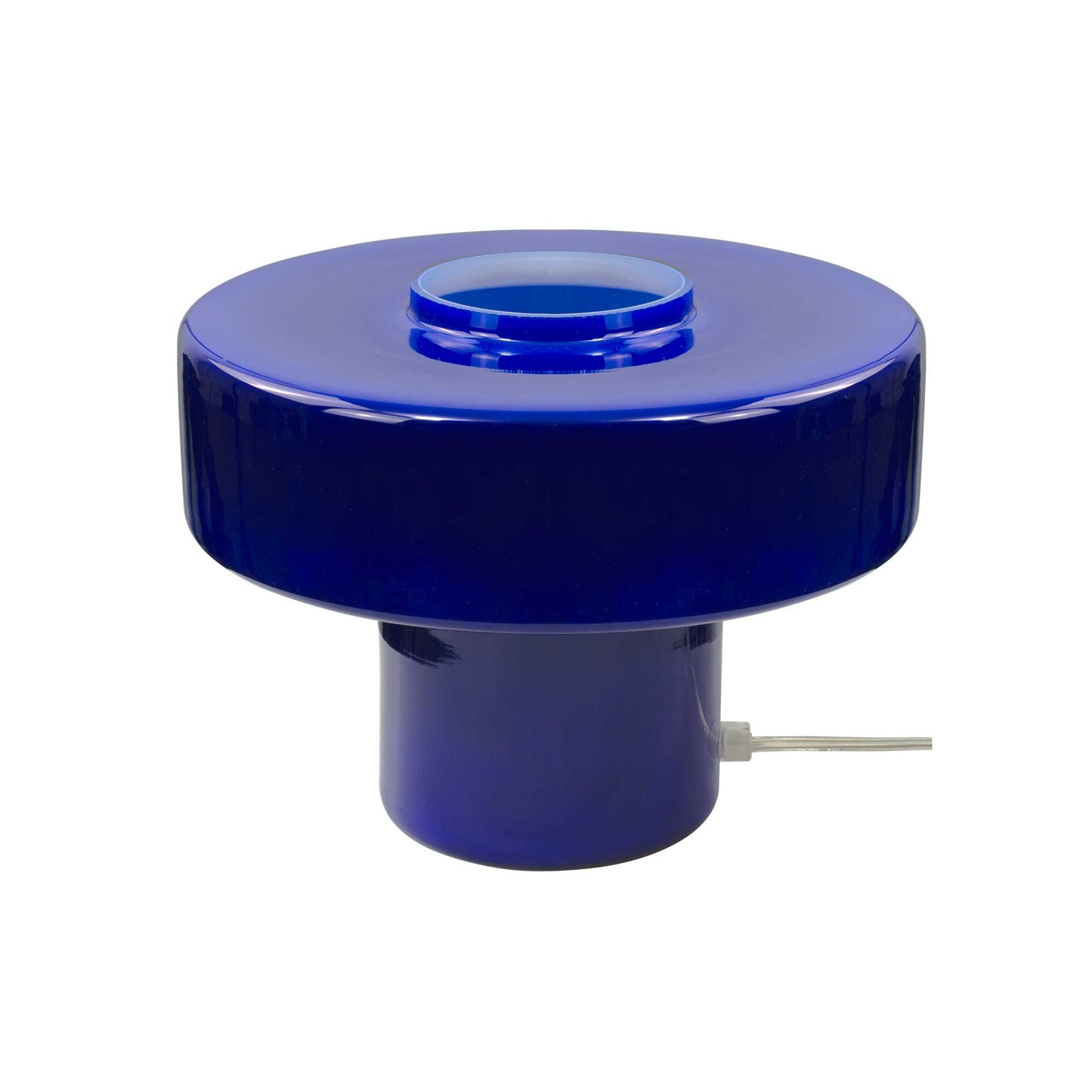 C-Création -Foza Tischlampe mit farbigem Glas und Retro-Stil - Blau