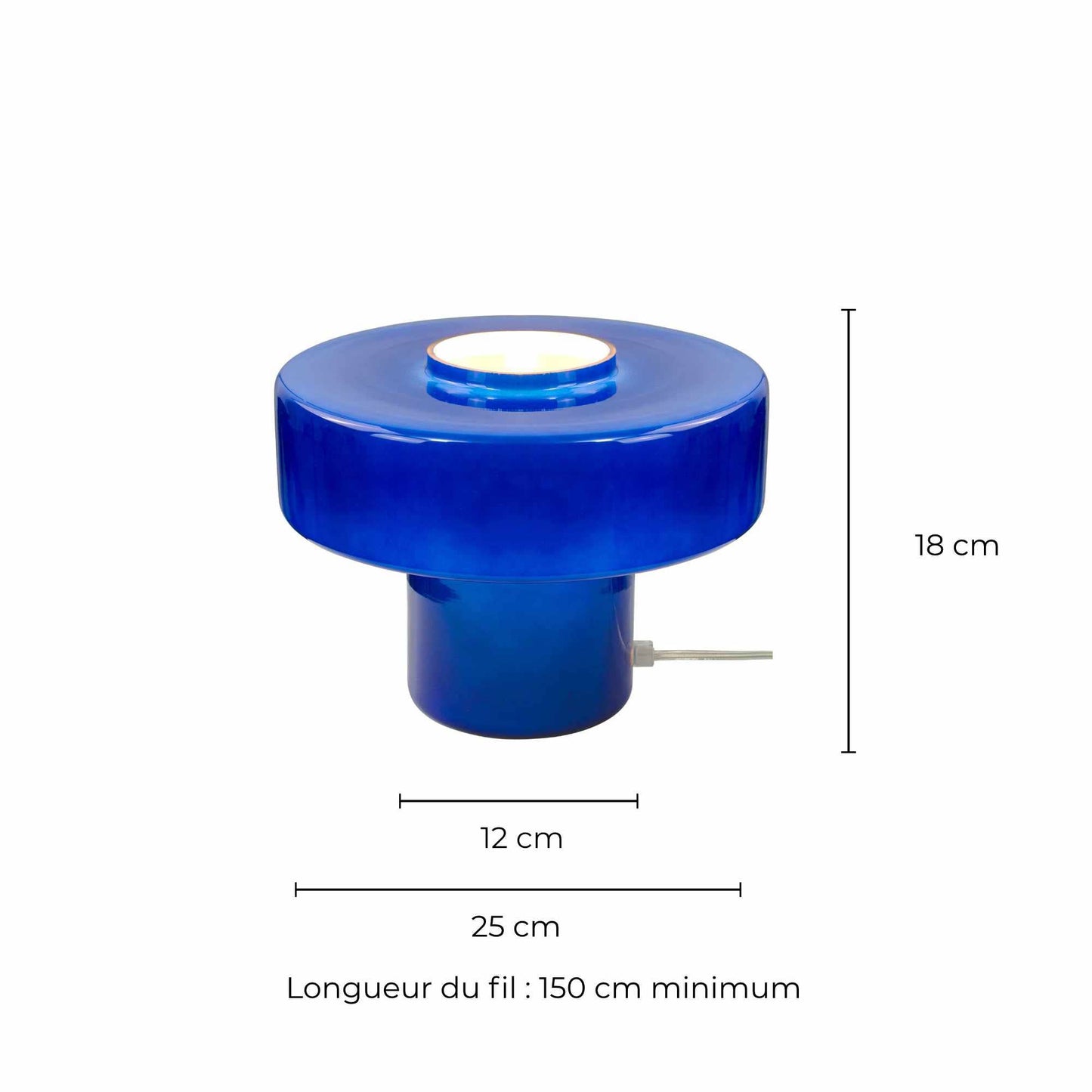 C-Création -Foza Tischlampe mit farbigem Glas und Retro-Stil - Blau