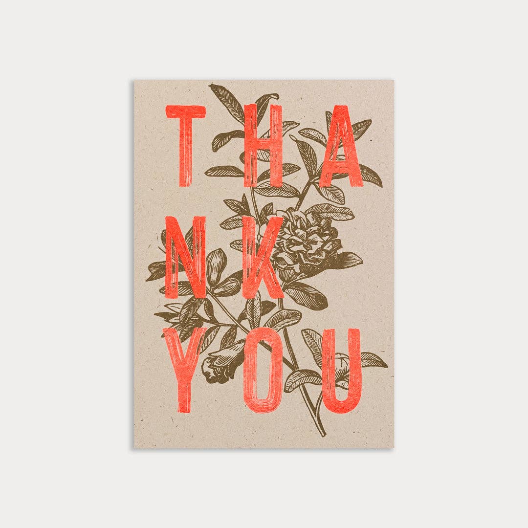 Postkarte Togethery „Thank you”, Format A6, Risographie