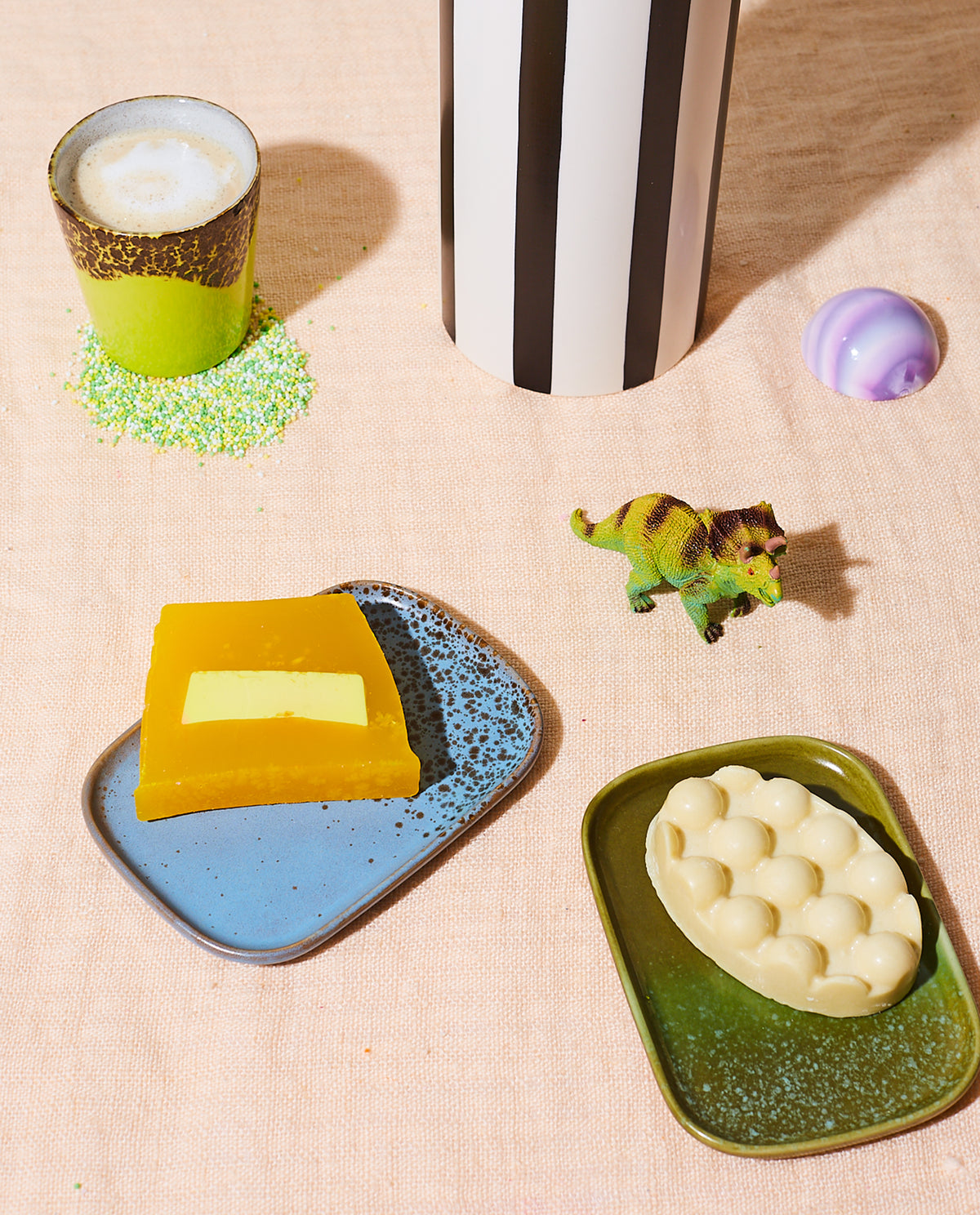 HKliving 70s Ceramics Small Trays Atlas 2er Set kleine rechteckige Keramik Schalen im Retro Look