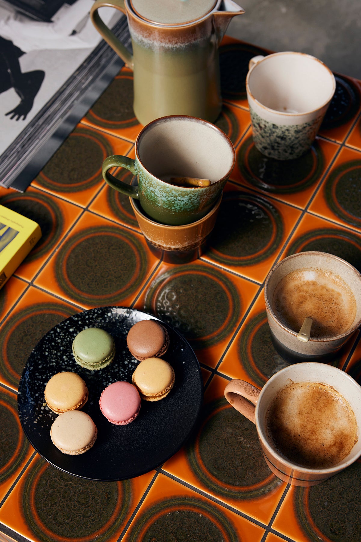 HKliving 70s Ceramics Dessertteller stars 2er Set kleine Keramik Teller im Retro Look