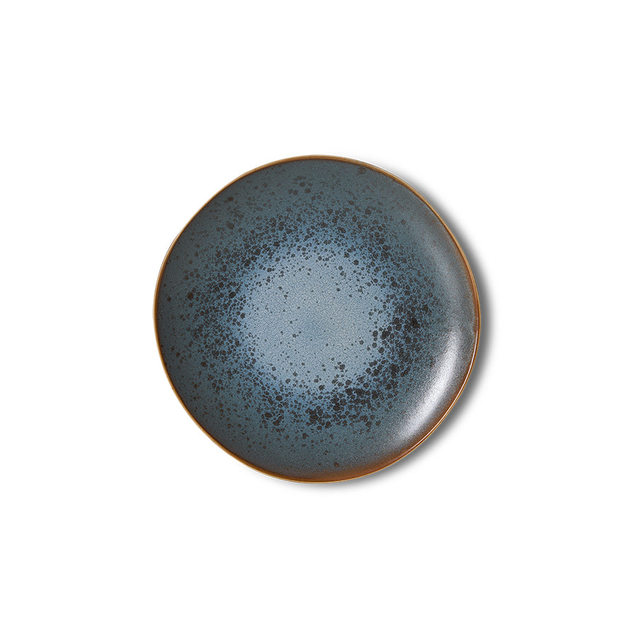 HKliving 70s Ceramics Dessertteller mineral 2er Set Keramik Teller im Retro Look