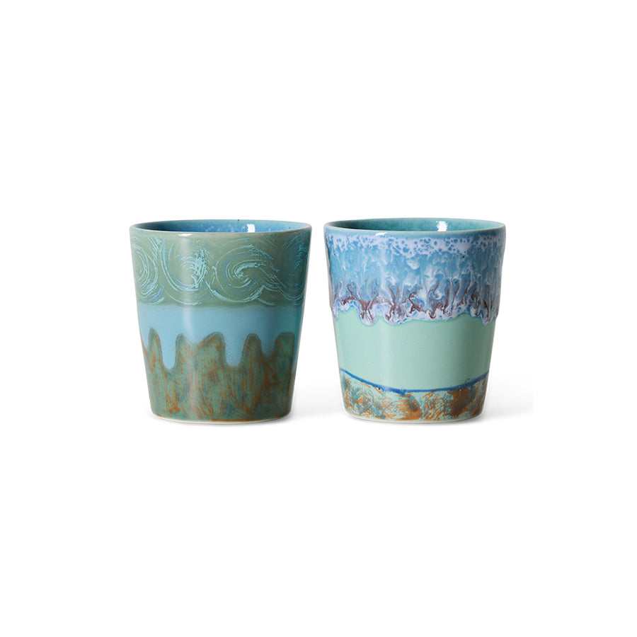 Hübsch© - AMARE SERVING PLATE/TRAY - Sand/Green (Set of 2)