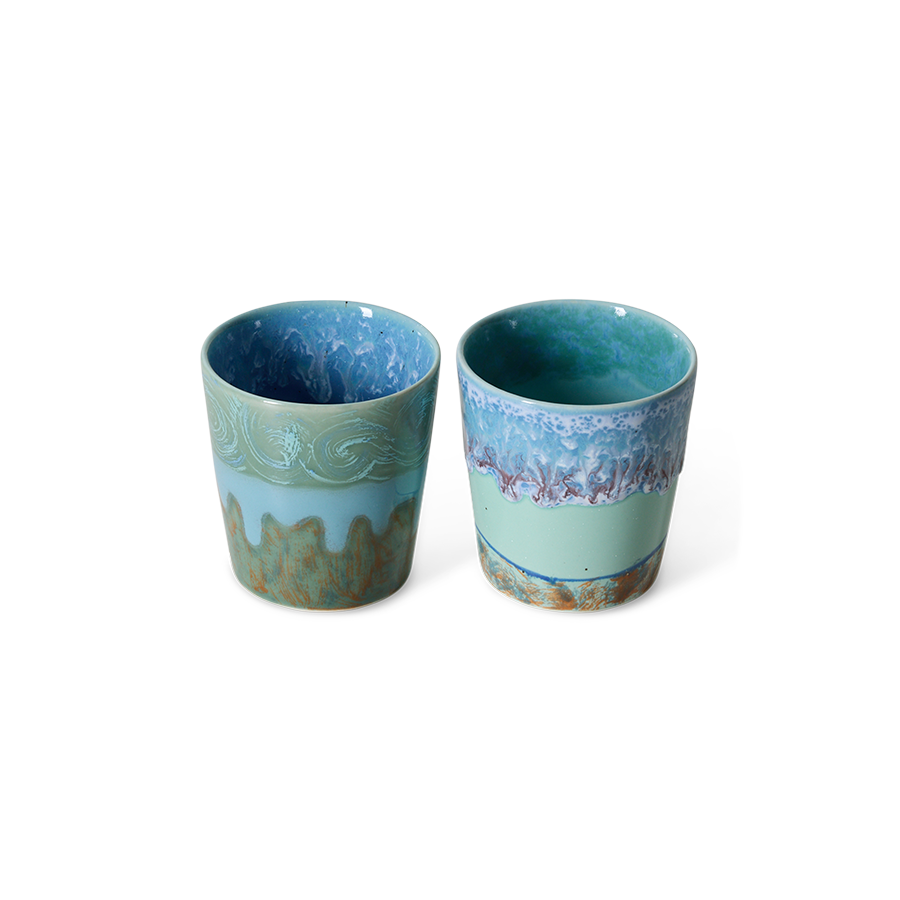 Hübsch© - AMARE SERVING PLATE/TRAY - Sand/Green (Set of 2)