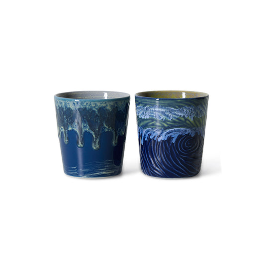 HKliving Van Gogh Kaffeetassen, Starry-Night-Set mit 2 Bechern, 7,5 x7,5 x 8 cm