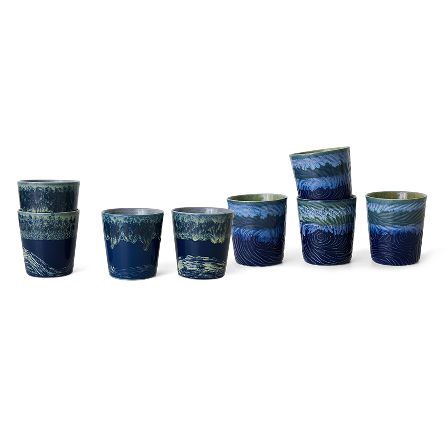 HKliving Van Gogh Kaffeetassen, Starry-Night-Set mit 2 Bechern, 7,5 x7,5 x 8 cm