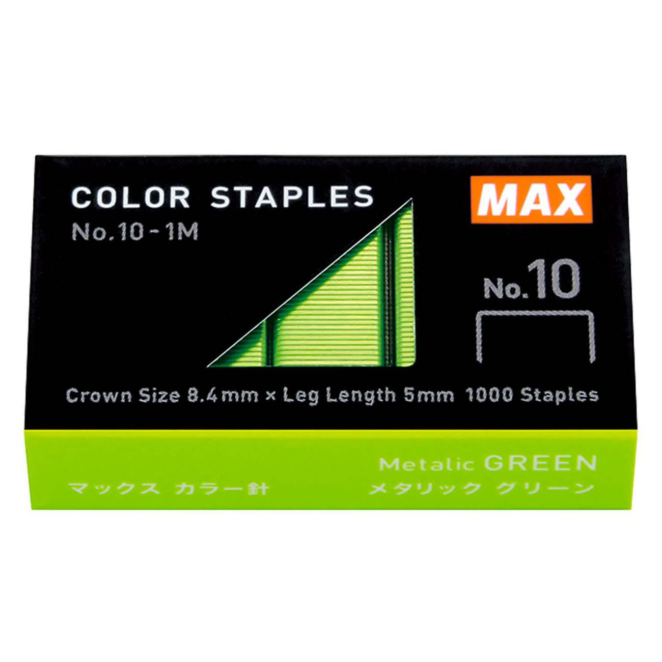 Staples für  MAX Stapler aus Japan, grün Nr. 10
